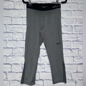 NIKE PRO WOMEN'S LEGGING TIGHT WORKOUT PANTS GREY M